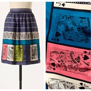 Anthropologie Playing Cards Skirt by Edme Esyllte